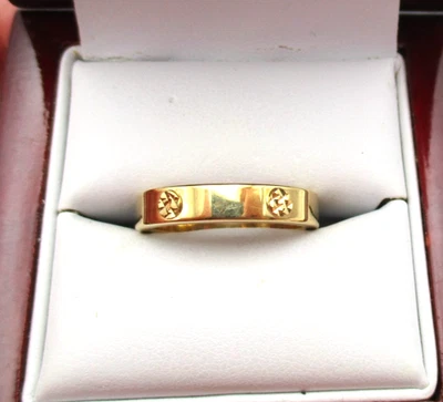 Anillo MILOR 10K Oro Amarillo Corte Diamante Círculos Banda Talla 7 1.4 Gr [R388] Foto 1 de 4