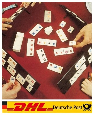 Rummy Spiel aus Holz Rummy für 2 bis 4 Spieler Set mit Beutel DE - Bild 1 von 4