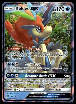 Pokemon TCG SM - Unified Minds #47/236 Keldeo GX NM - Image 1 of 2