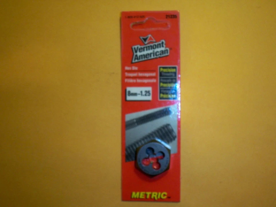 ** 8MM- 1.25 BOLT DIE HEX AGON RIGHT HAND VERMONT AMERICAN NEW