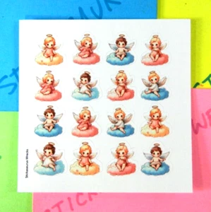 Micro Colorful Baby Angels Mini Sticker Sheet - Picture 1 of 3