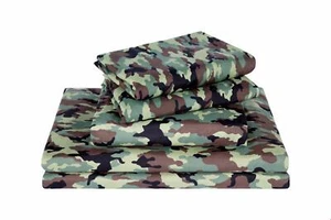 Chezmoi Collection 4-Piece Microfiber Military Camouflage Sheet Set Bed Cover - Picture 1 of 6