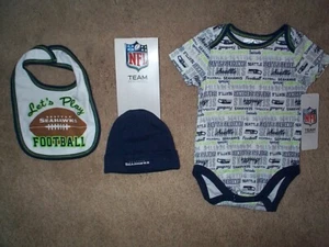 (2025-2026) Seattle Seahawks INFANT BABY NEWBORN Jersey Hat Bib 3-6M 3-6 Months - Picture 1 of 1