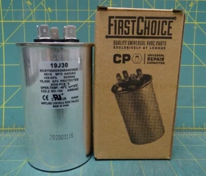 First Choice 19J30 Universal Capacitor 50 + 5 MFD 440V Round HCKY500D050R440365Z - Picture 1 of 4