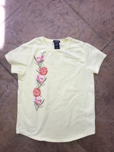 Gap Kids Vintage Girls NWT X-Large 12 Yellow flower screen print top - Picture 1 of 1