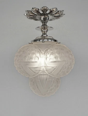 HANOTS : a French 1930 art deco flush mount ............ plafonnier lamp France Cover
