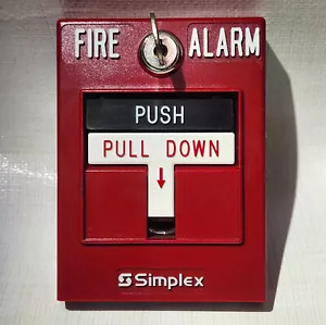 Simplex 2099-9756 Double Action Non-Coded Fire Alarm Pull Station with B-Key - Picture 1 of 6