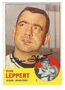 Autogrammkarte 1963 Topps #243 Don Leppert Washington Senators mit COA - Bild 1 von 1