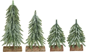 Small Christmas Tree, 4PCS Mini Christmas Tree, Snow Miniature Christmas Tree wi - Picture 1 of 12
