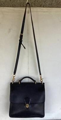 Vintage COACH Willis 9927 Black Leather Crossbody Bag USA - Image 1 of 4