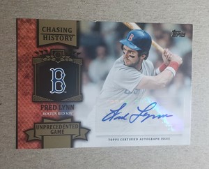 2013 Topps Chasing History Fred Lynn Autograph /10 Boston Red Sox