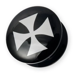 Acryl Flesh Plug Ohr Tunnel Eisernes Kreuz Piercing Schmuck Ohr Dehner Expander - Bild 1 von 5