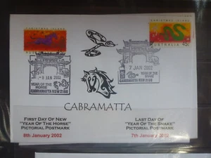 2002 CABRAMATTA, NSW YEAR OF THE HORSE/SNAKE FIRST @ LAST DAY OF PICTORIAL COVER - Picture 1 of 1