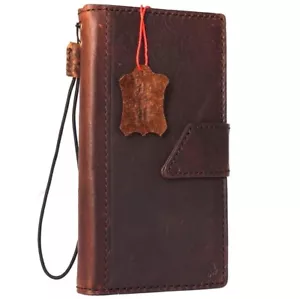 Genuine Full leather Case for iPhone 7 Plus book wallet magnet cover slim bown R - Picture 1 of 7