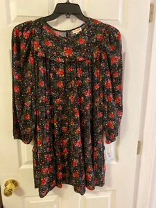 Cat and Jack Girls Long Sleeve 4 Tiered Woven Dress Spring  - Floral XL  NWT - Picture 1 of 2