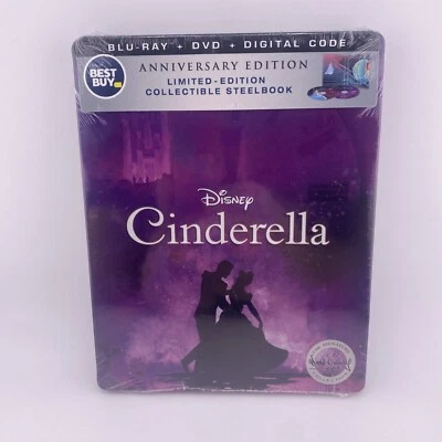Cinderella Anniversary Edition Steelbook Blu-ray + Dvd + Digital New Limited Ed Foto 1 de 2