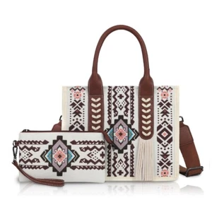 Women Handbag Tote Bag Boho Aztec Shoulder Bag Satchel With Purse Set - Picture 1 of 16