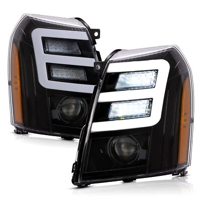LED DRL Projector Headlights For Cadillac Escalade 07-14 HID/Xenon Model - Image 1 of 4