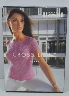 NUEVO EN CAJA Camisa Wolford Talla L Cruz Luz Encaje Manga Corta Marrón Base Top Austria59040 Foto 1 de 4