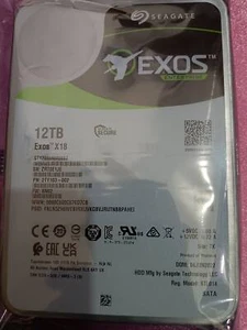 New Seagate Exos X18 ST12000NM000J 3.5" SATA 12TB Hard Drive - Picture 1 of 4