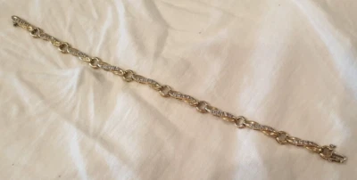 Brazalete de diamantes para dama de 7" 45 redondo SI1 G/H diamante de 1 quilate de oro de 14 k ¡Gran fuego! Foto 1 de 4