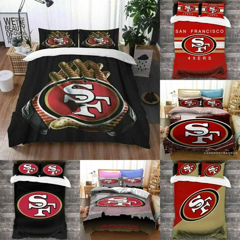 San Francisco 49ers 3PCS Bedding Set Quilt Cover & Pillowcases Duvet Covers Set Cover
