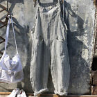Women Striped Baggy Jumpsuit Dungaree Wide Leg Romper Playsuit Trousers Overalls