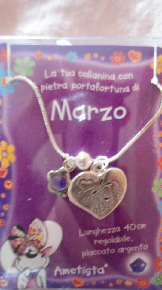 COLLANA DONNA CON PIETRA PORTAFORTUNA di MARZO - AMETISTA - Immagine 1 di 1