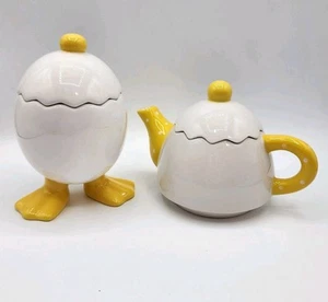 Bella Casa by Ganz Chick Legs Egg Creamer Sugar Set - Picture 1 of 13