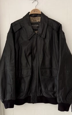 Vintage A-2 Flyer's Heavy Leather Jacket Bomber Full Zip Map Lined 2XL XXL BIG - Image 1 of 4