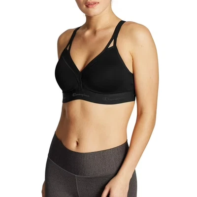 Champion L7304 Women's Black The Curvy Strappy Sports Bra Size M - Image 1 of 4