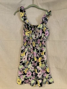 Womens As U Wish Black Floral Dress Size Medium Sleeveless Boho - Picture 1 of 4