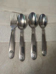 1995 Ralph Lauren Telluride Stainless Silverware Set Of 4 Pre-owned , With Wear - Picture 1 of 17