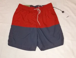 Men's small Goodfellow & Co 7" Swim Trunks Red and Blue - Picture 1 of 4