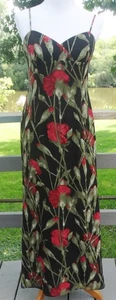 PAPELL Boutique Evening Size 8 maxi floral silk dress, spaghetti straps - Picture 1 of 6
