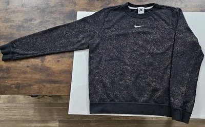 Sudadera polar Nike negra dorada brillo polvo de estrellas cuello redondo para mujer talla M Foto 1 de 4