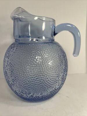 Jarra de bola azul hielo texturizada Pasabahce "Círculo - Arte del vidrio" Turquía de colección Foto 1 de 4