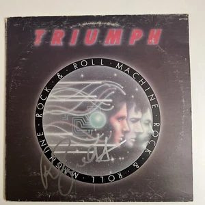 RIK EMMETT TRIUMPH ROCK ‘N ROLL MACHINE SIGNED VINYL RECORD LP - IP WITH PROOF - Picture 1 of 7