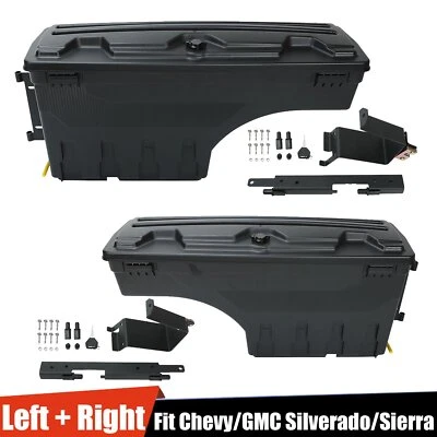 For Chevy Silverado/GMC Sierra 19-21 2PCS Left+Right Swing Case Bed Storage Box Foto 1 de 4
