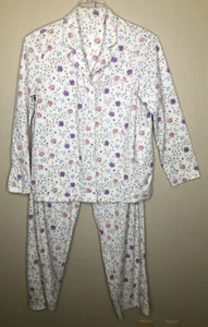 Pijama Charter Club polar grande blanco y floral manga larga pantalón suave - Imagen 1 de 9