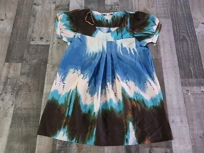 Blusa Dimri Mujer Azul Manga Corta M Marrón Azul Hermoso Tono Tierra Mediana  Foto 1 de 4