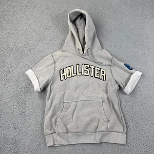 Hollister Hoodie Mens Medium Gray Tie Dye Logo Spellout Sleeve - Picture 1 of 11