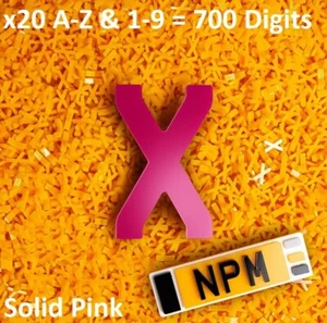 4D einfarbig rosa abgerundet für Gel SCHILD Nummernschild Herstellung Buchstaben 20er Pack x700 - Bild 1 von 3