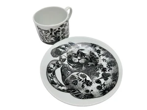 Fornasetti Tasse Untertasse High Fidelity Porzellan Dekoration Interieur Katze - Bild 1 von 3