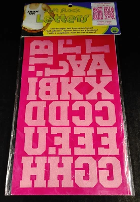 Pink Soft Flock Iron On Letters 2 Sheets 1.5" #AT150LFU Athletic By Dritz - Image 1 of 4