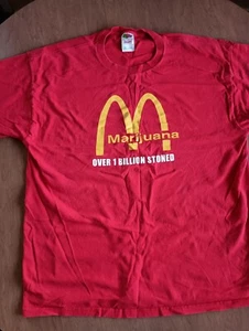 Vintage Mary Jane McDonalds Parodie 1 Billion Stoned Red Meme T-Shirt Gr. XL - Bild 1 von 9