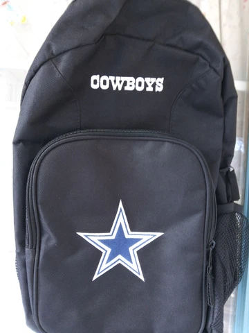 Dallas Cowboys NFL Backpack Black 2 Zipper Compartments 4 Pockets Embroidered Cover