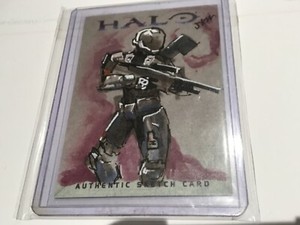 Halo XBOX Trading Card 2007 Topps Jake Myler Artist Sketch JKM RARE 1/1 Spartan