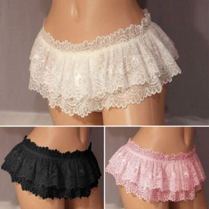 Women Panties With Ruffles Sexy Lace Underwear Thong Panties G-string Skirt Lace - Picture 1 of 11