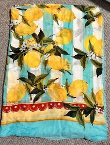 DOLCE & GABBANA Multicolor Sicily Lemon maiolica Cashmere Scarf Wrap Cover Up - Picture 1 of 5